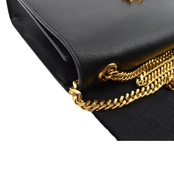 YVES SAINT LAURENT Kate Leather Shoulder Bag Black - Picture 6 of 12